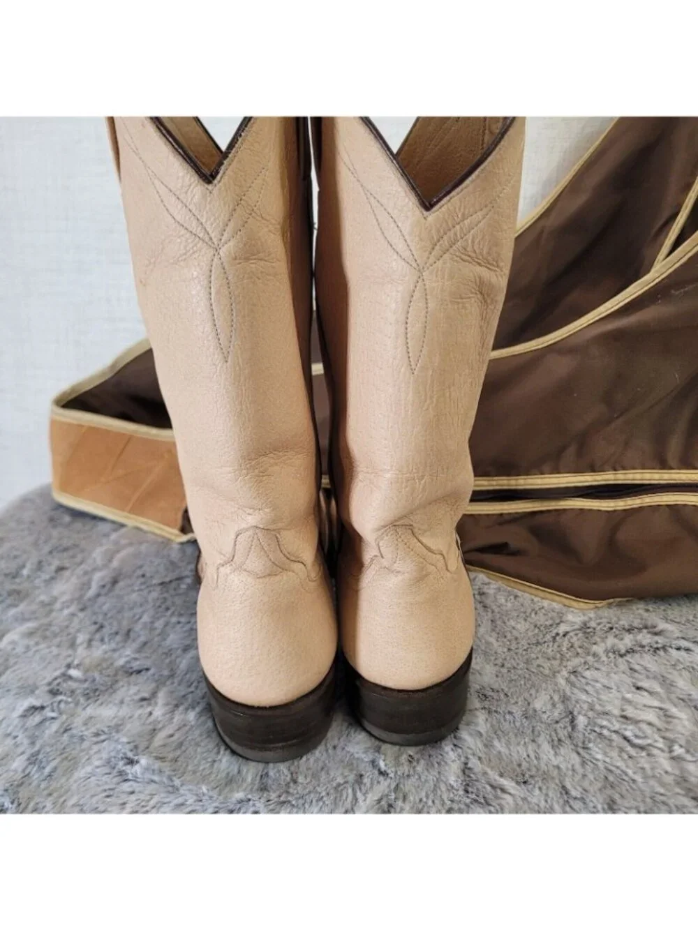Vintage Rios of Mercedes Western Cowgirl Boots Nubuck Handmade USA Sz Est 8.5 - Picture 3 of 12